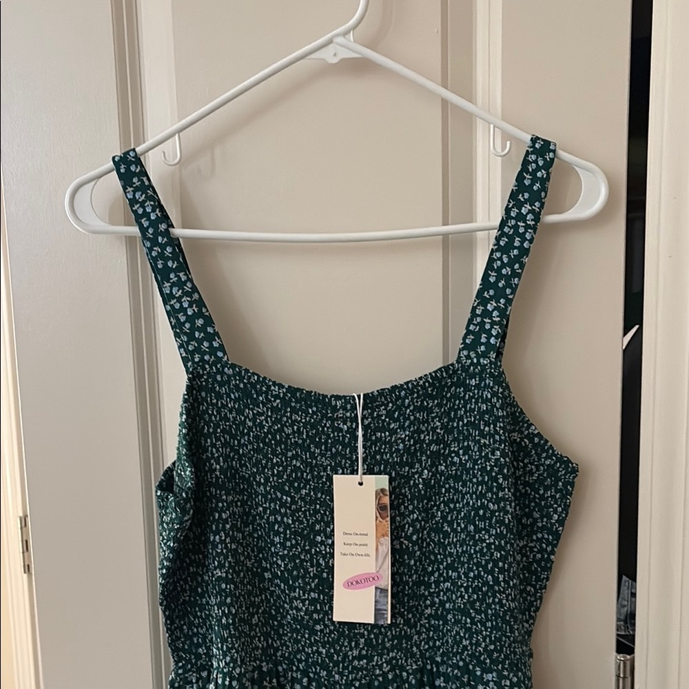 Green Floral Sleeveless Romper dokotoo size:xl